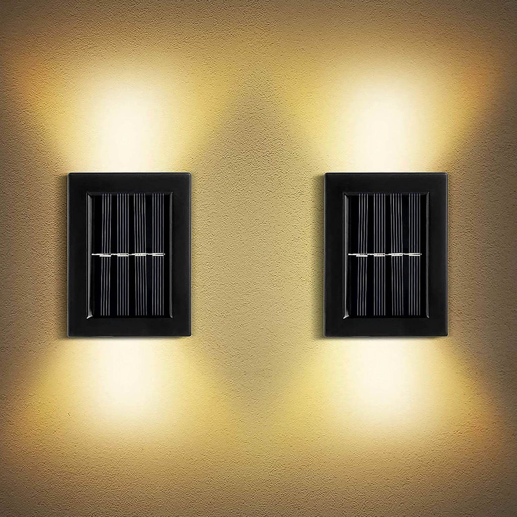 9536 Solar Wall Lights Small Fence Lights Solar Powered Up Down Led Porch Light Garden Lights Outdoor Solar Landscape Lights Waterproof Light (1 Pc) - 9XShoppy