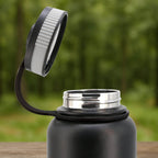 Black Stainless Steel Double Wall Vacuum-insulated Drink Water Bottle (1000 Ml) - 9XShoppy