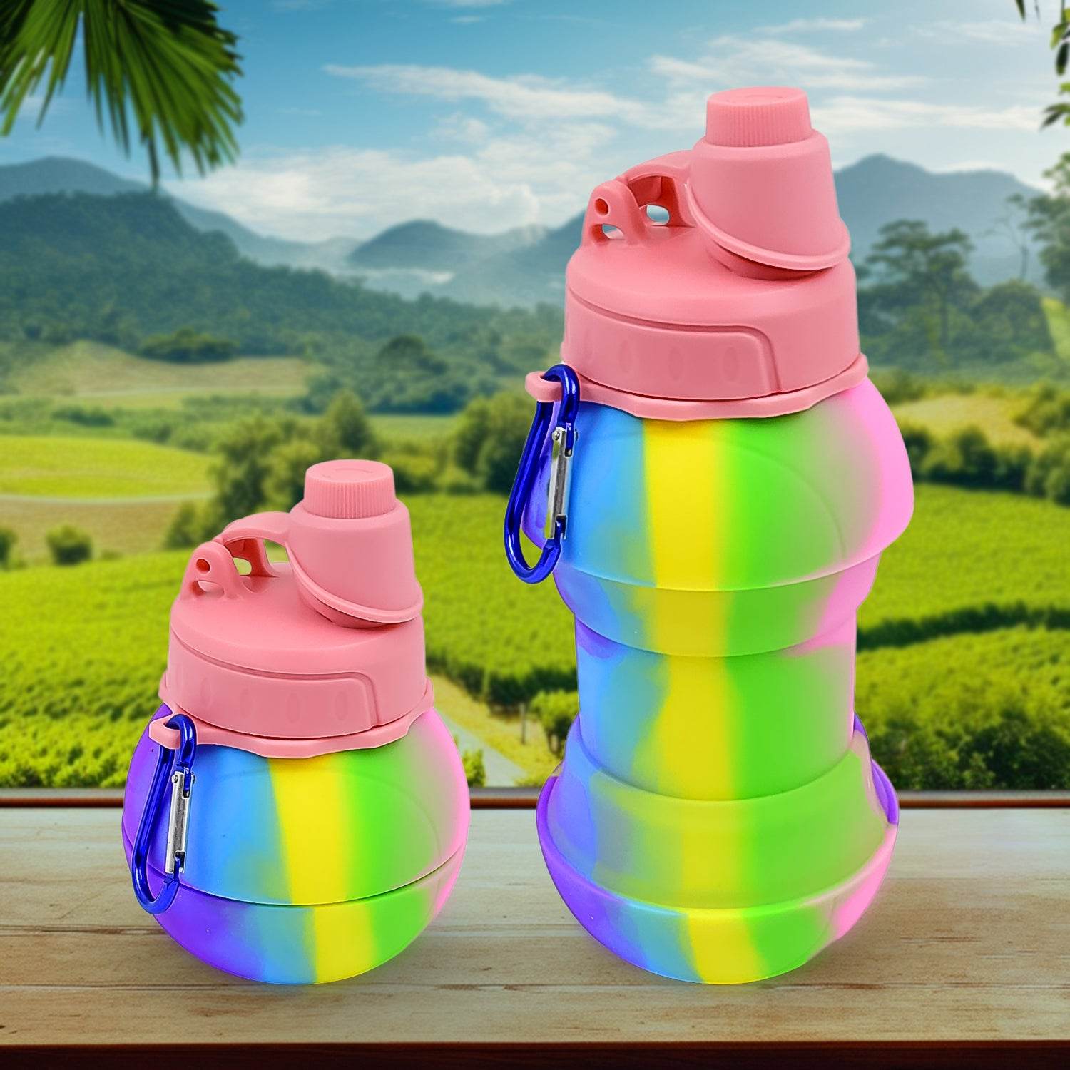 Flexible Collapsible Silicone Sports Water Bottle (260 Ml 20 Cm Folding) - 9XShoppy