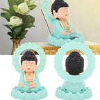 Plastic Solar Powered Moving Head Sitting Action Buddha Statue (1 Pc) - 9XShoppy