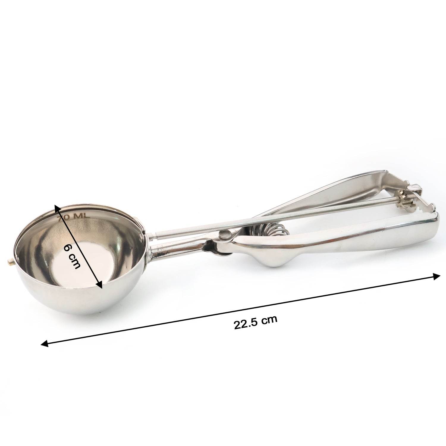 Premium Stainless Steel Ice Cream Scoop With Trigger Release Approx 70 Ml Capacity - 9XShoppy