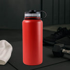 Red Stainless Steel Double Wall Vacuum-insulated Drink Water Bottle (1000 Ml) - 9XShoppy