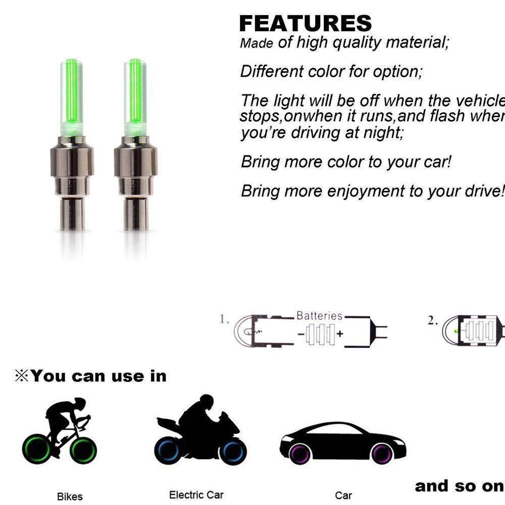 Led Flash Light Lamp Tyre Wheel Valve Sealing Caps - 9XShoppy