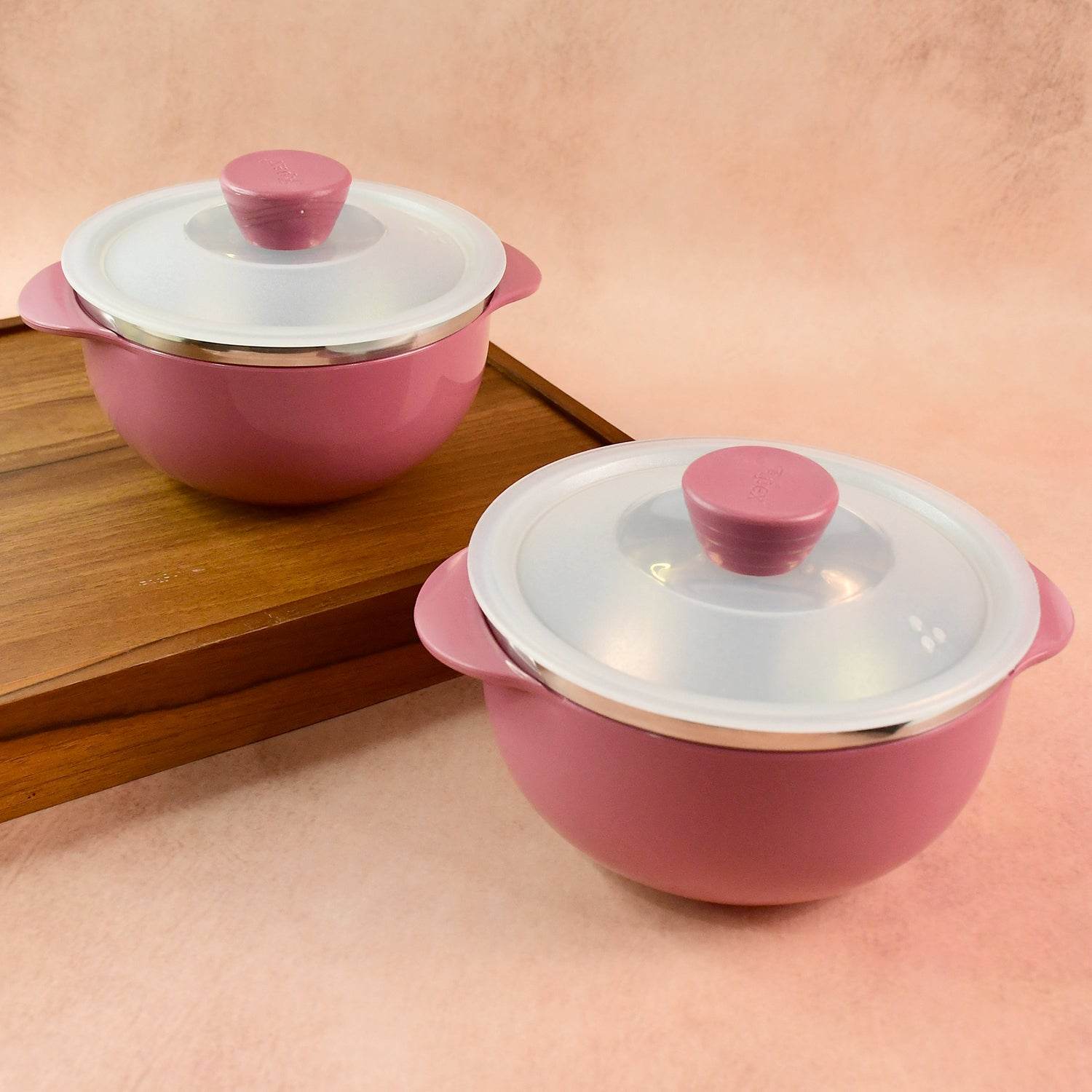 Apex Premium Plastic Serving Bowl Set With Lids (2 Pc) - 9XShoppy
