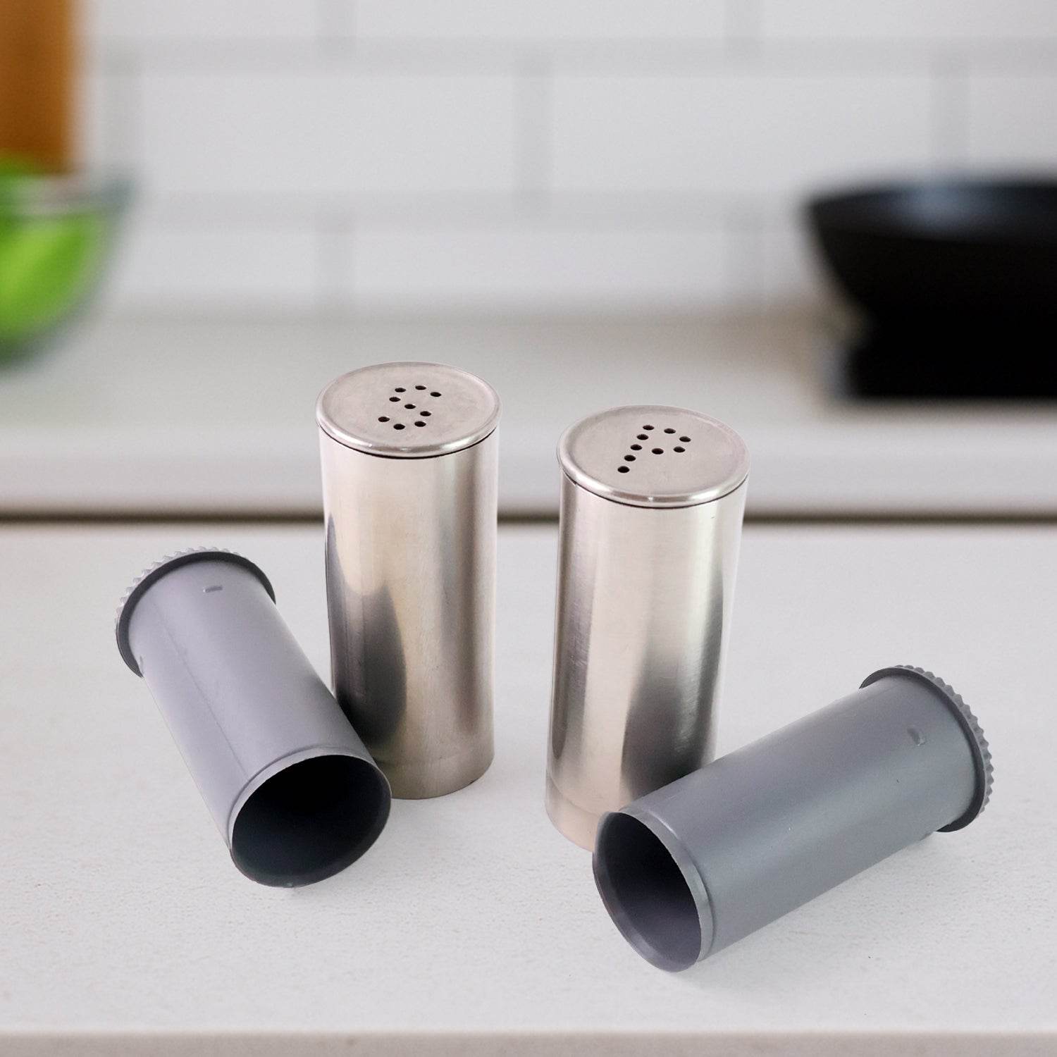 Stainless Steel Salt And Pepper Shaker Set (2 Pc) - 9XShoppy