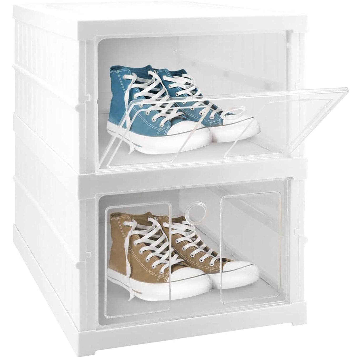 Stackable Multifunctional Storage For Clothes Foldable Drawer Shelf Basket Utility Cart Rack Storage Organizer Cart For Kitchen Pantry Closet Bedroom Bathroom Laundry (2 Layer 1 Pc) - 9XShoppy