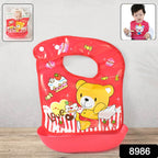 Multifunctional Waterproof Bpa Free Reusable Soft Fabric Plastic Baby Bib (1 Pc) - 9XShoppy