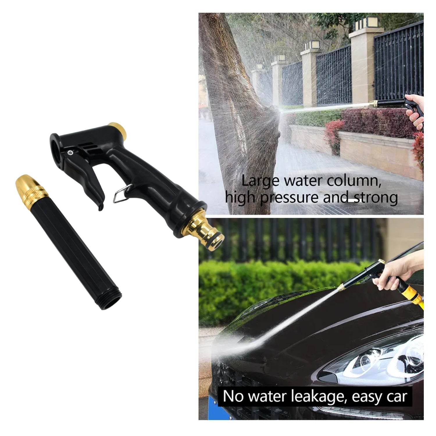 9148 Plastic Body Metal Trigger Brass Nozzle Water Spray Gun For Water Pipe Non-slip Comfortable Grip Multiple Spray Modes Ideal Pipe Nozzle For Car Wash Gardening Other Uses - 9XShoppy