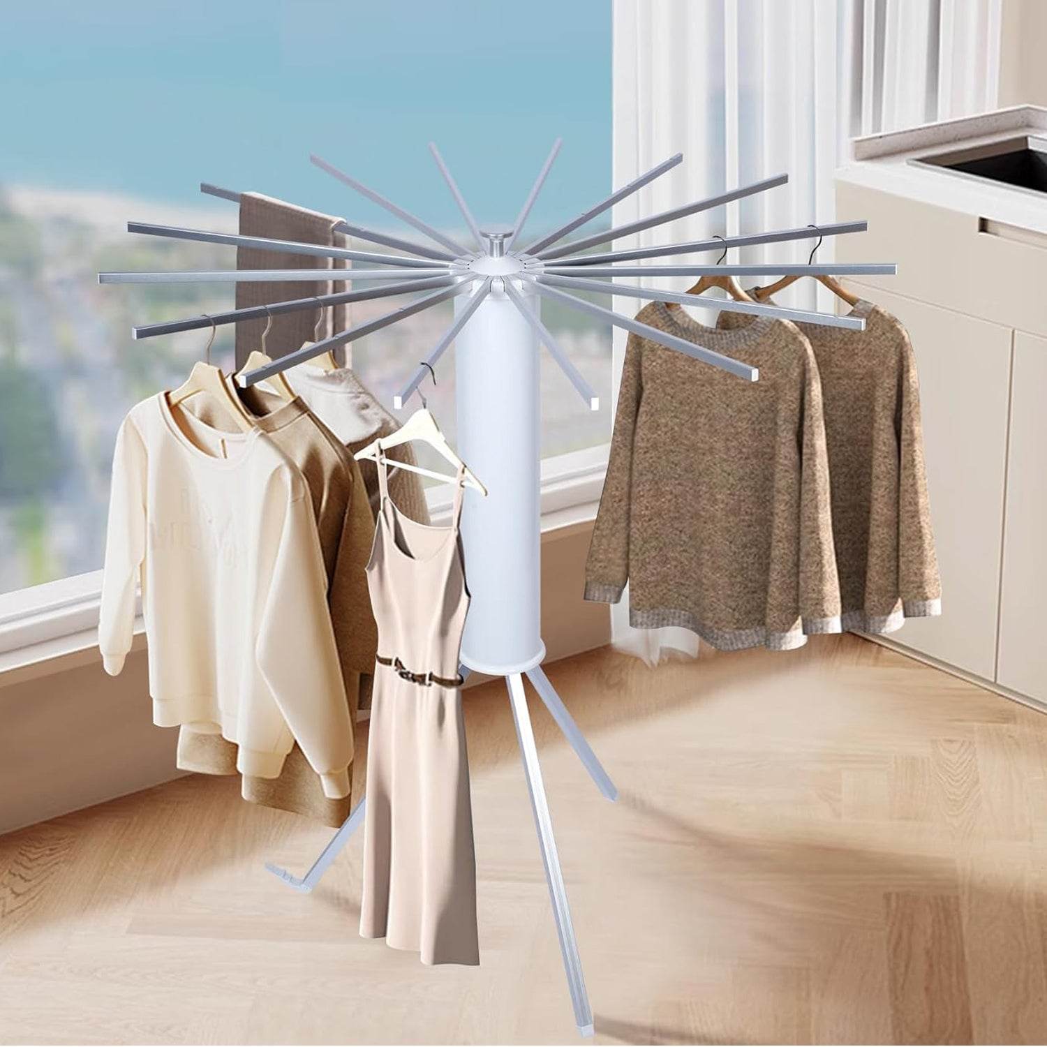 Foldable Rotary Clothes Drying Rack Stand (1 Pc) - 9XShoppy