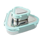 Ganesh Trinity 2-piece Stainless Steel Triangle Lunch Box Set - 9XShoppy
