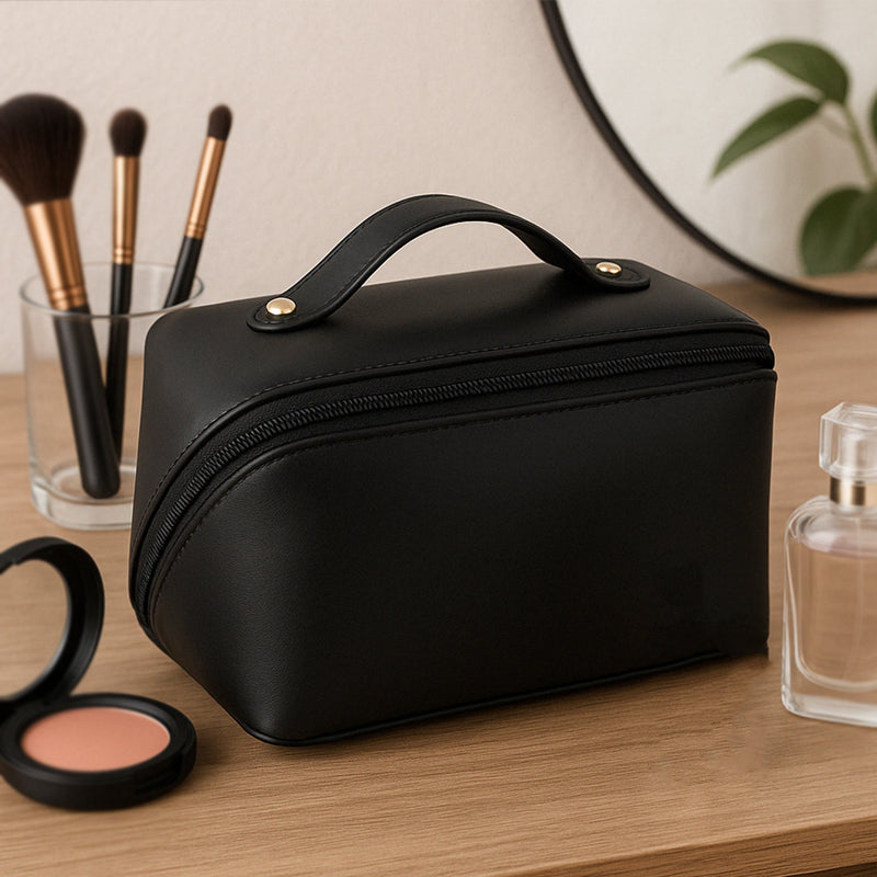 Premium Travel Makeup  Toiletry Organizer Pouch With Zipper  Handle(1 Pc)