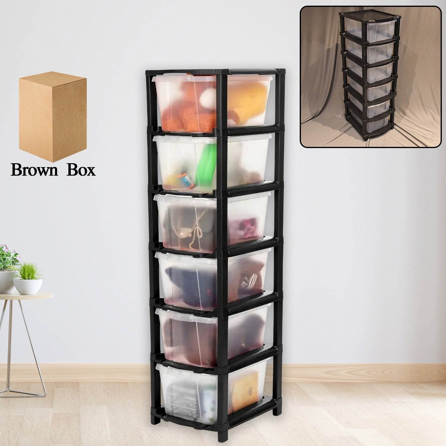 6-layer Modular Plastic Drawer Storage Cabinet - 9XShoppy