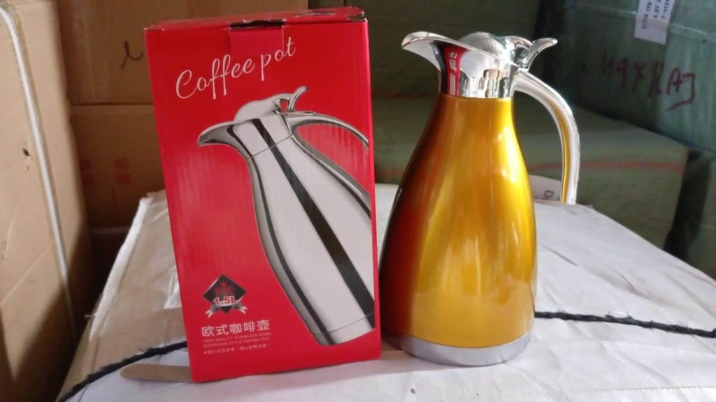 Vacuum Insulated Kettle Jug Vacuum Insulated Thermo Kettle Jug Insulated Vacuum Flask Vacuum Kettle Jug Stainless Steel For Milk Tea Beverage Home Office Travel Coffee (1.5 Ltr) (1pc) - 9XShoppy