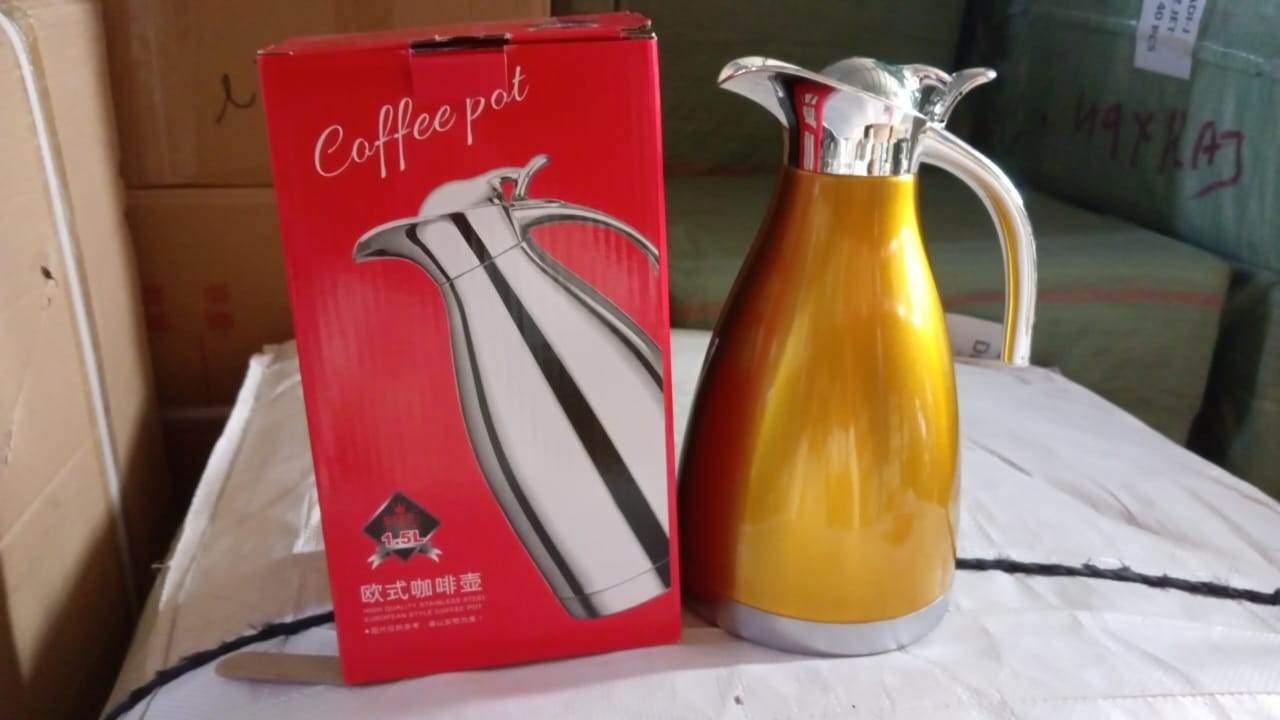 Vacuum Insulated Kettle Jug Vacuum Insulated Thermo Kettle Jug Insulated Vacuum Flask Vacuum Kettle Jug Stainless Steel For Milk Tea Beverage Home Office Travel Coffee (1.5 Ltr) (1pc) - 9XShoppy