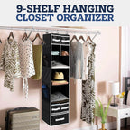 9 Shelf Hanging Closet Organizer With 5 Drawer Organizers - 9XShoppy