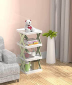 9078 4 Layer Shoes Stand Shoe Tower Rack Suit For Small Spaces Closet Small Entryway Easy Assembly And Stable In Structure Corner Storage Cabinet For Saving Space - 9XShoppy