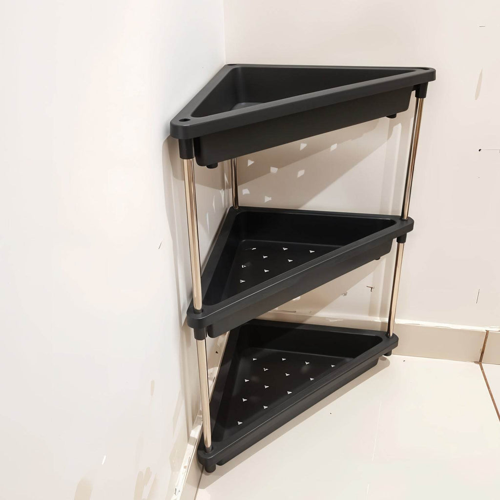3-layer Multipurpose Plastic Corner Storage Rack - 9XShoppy