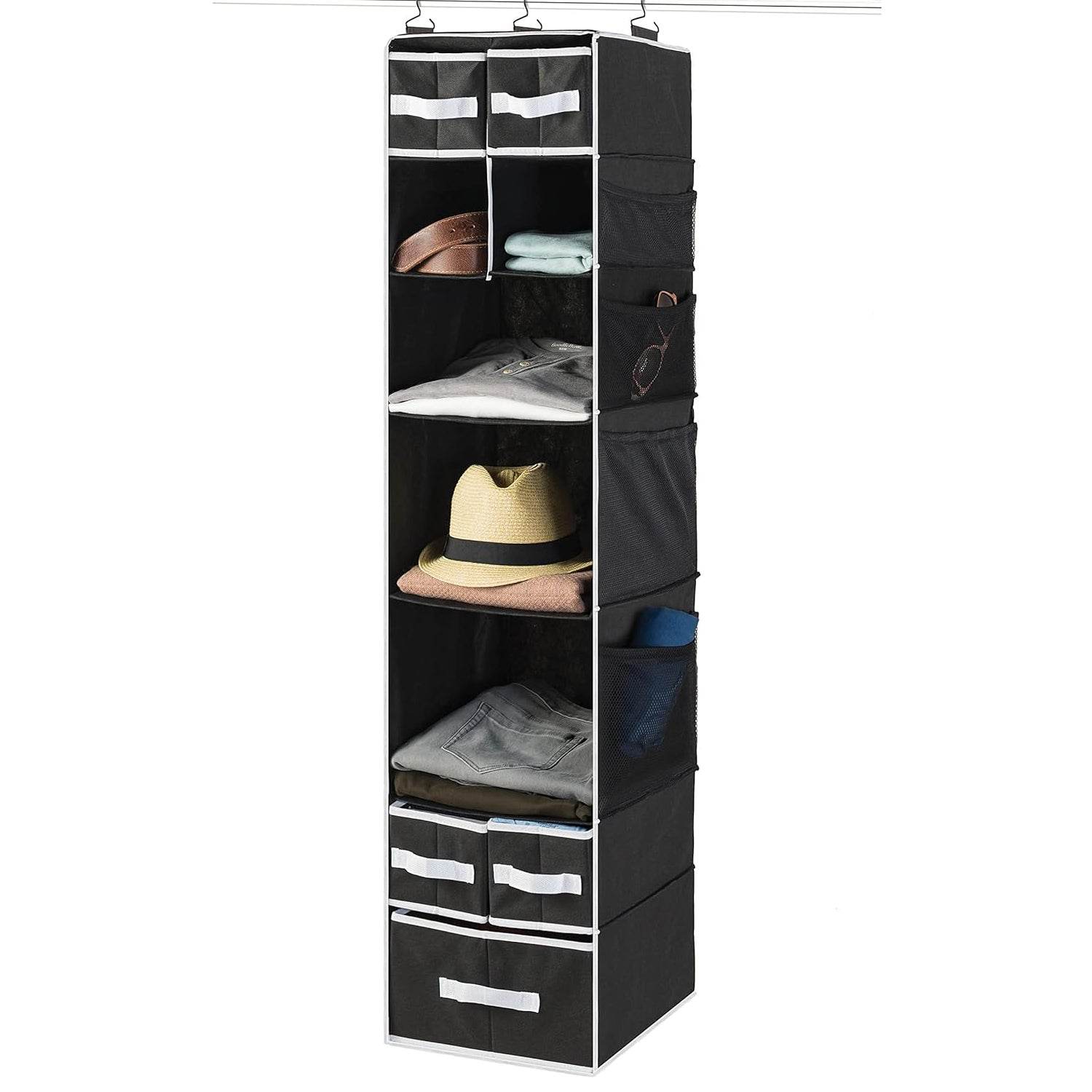 9 Shelf Hanging Closet Organizer With 5 Drawer Organizers - 9XShoppy