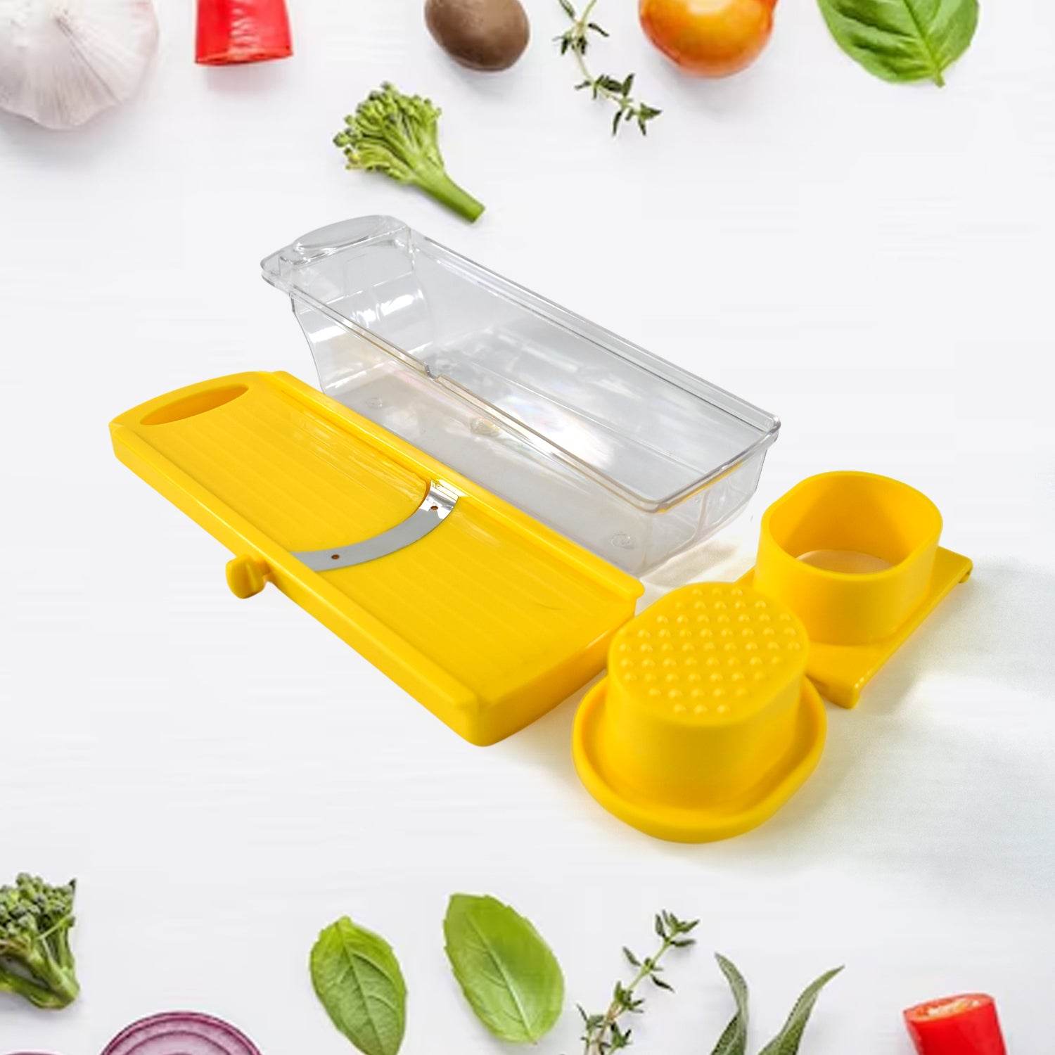 Big Multipurpose Vegetable And Fruit Slicer (Yellow 1 Pc) - 9XShoppy