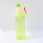 Plastic Dual Function Sports Water Bottle With Built-in Mist Spray And Leakproof Cap (600ml 1 Pc) - 9XShoppy