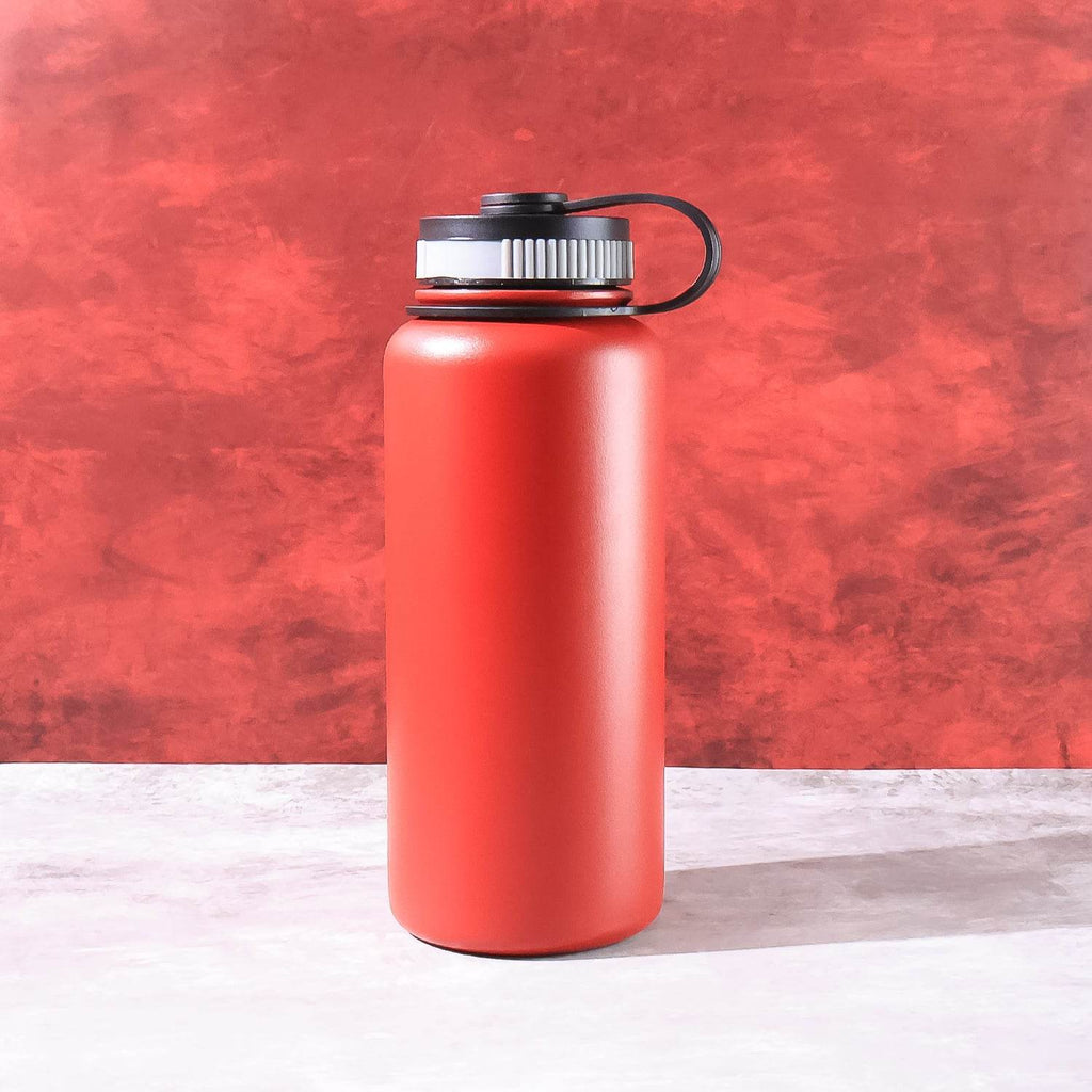 Red Stainless Steel Double Wall Vacuum-insulated Drink Water Bottle (1000 Ml) - 9XShoppy