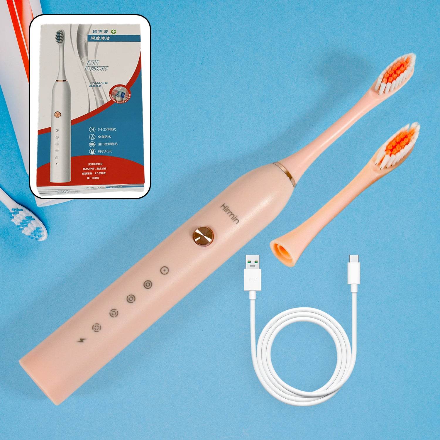 7326 Electric Toothbrush For Adults And Teens Electric Toothbrush Deep Cleansing Toothbrush With Extra Brush Heads - 9XShoppy