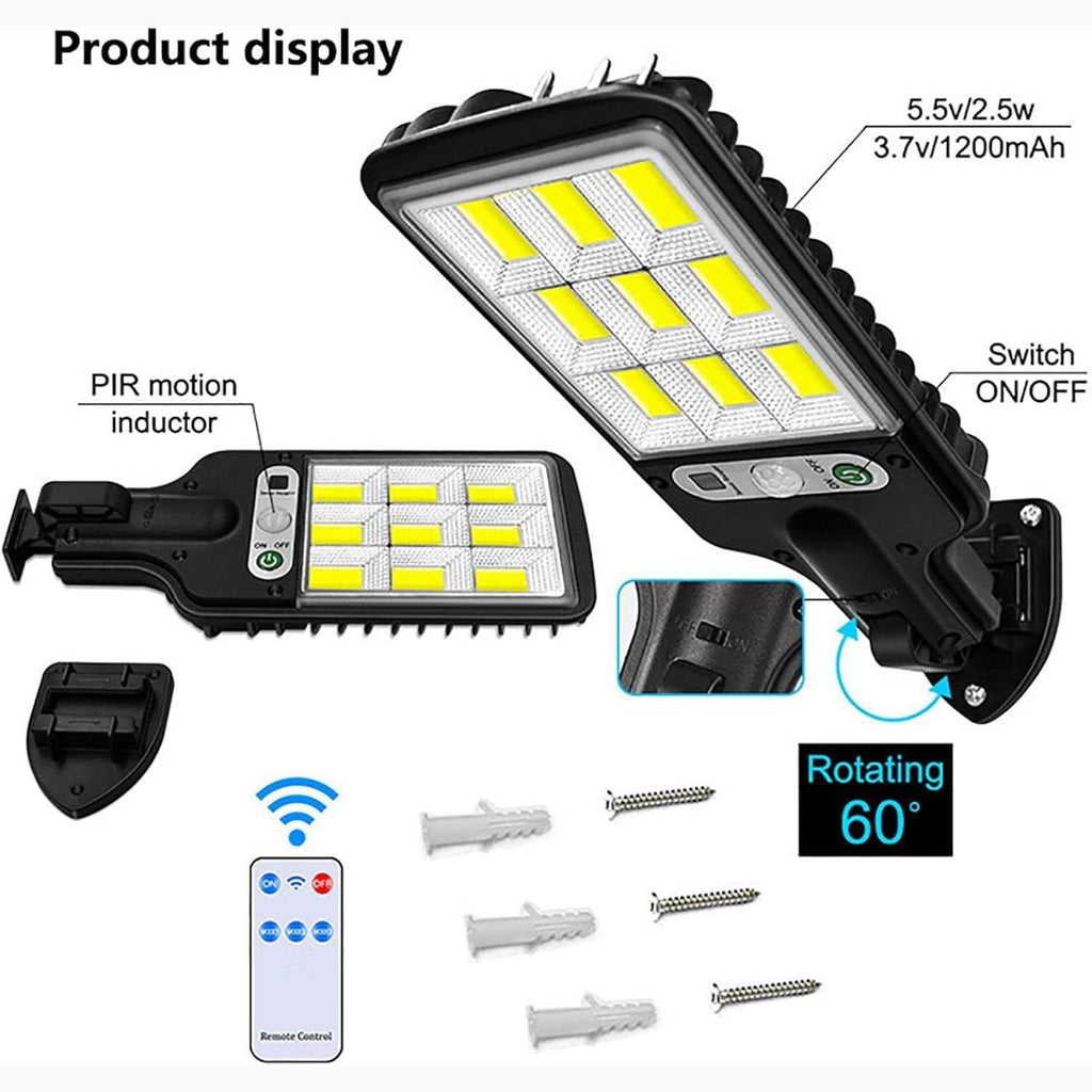 High-power Solar Led Street Light With Motion Sensor Remote Control - 9XShoppy