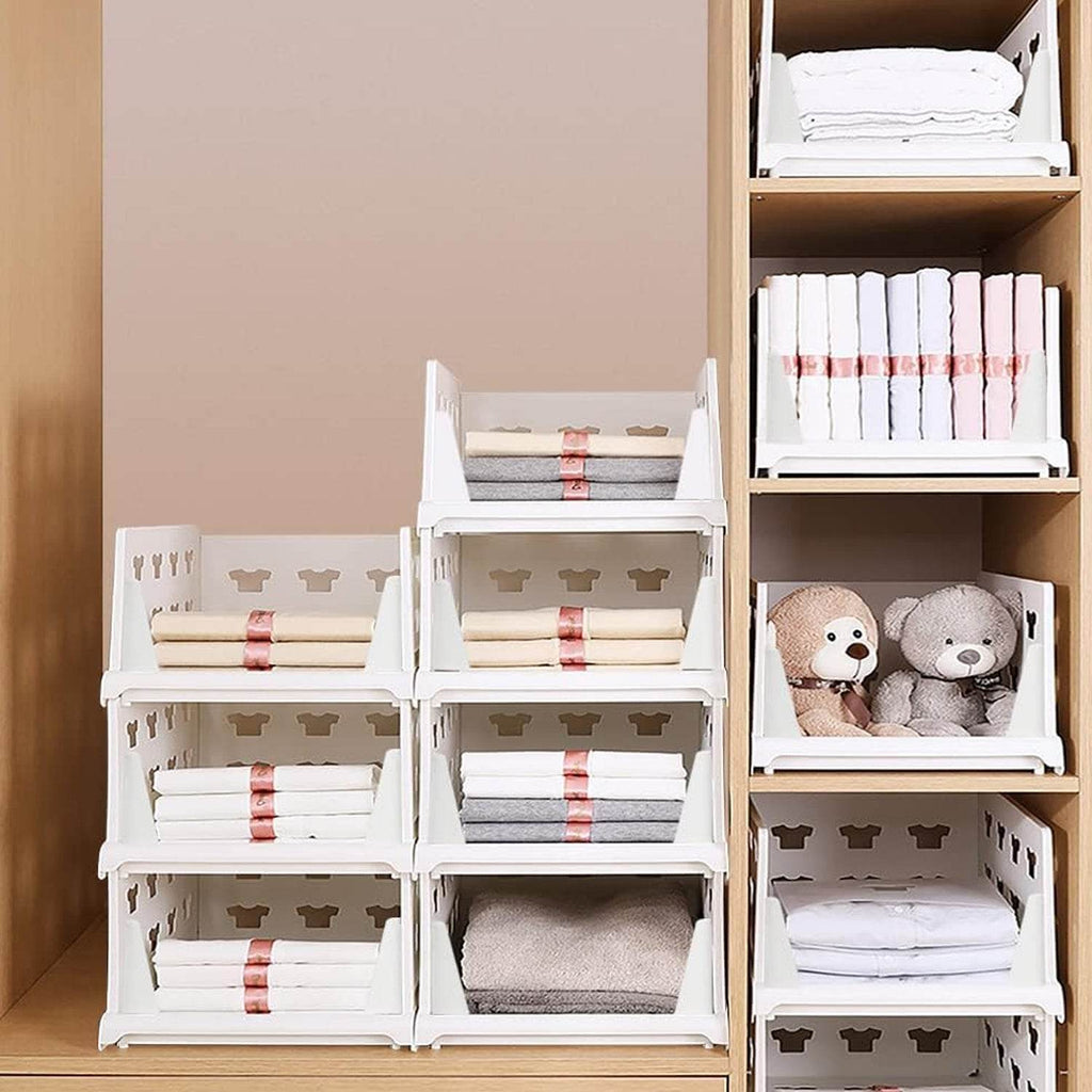 7887 4 Layer Stackable Multifunctional Storagefor Clothes Foldable Drawer Shelf Basket Utility Cart Rack Storage Organizer Cart For Kitchen Pantry Closet Bedroom Bathroom Laundry (4 Layer 1 Pc) - 9XShoppy
