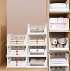 7887 4 Layer Stackable Multifunctional Storagefor Clothes Foldable Drawer Shelf Basket Utility Cart Rack Storage Organizer Cart For Kitchen Pantry Closet Bedroom Bathroom Laundry (4 Layer 1 Pc) - 9XShoppy