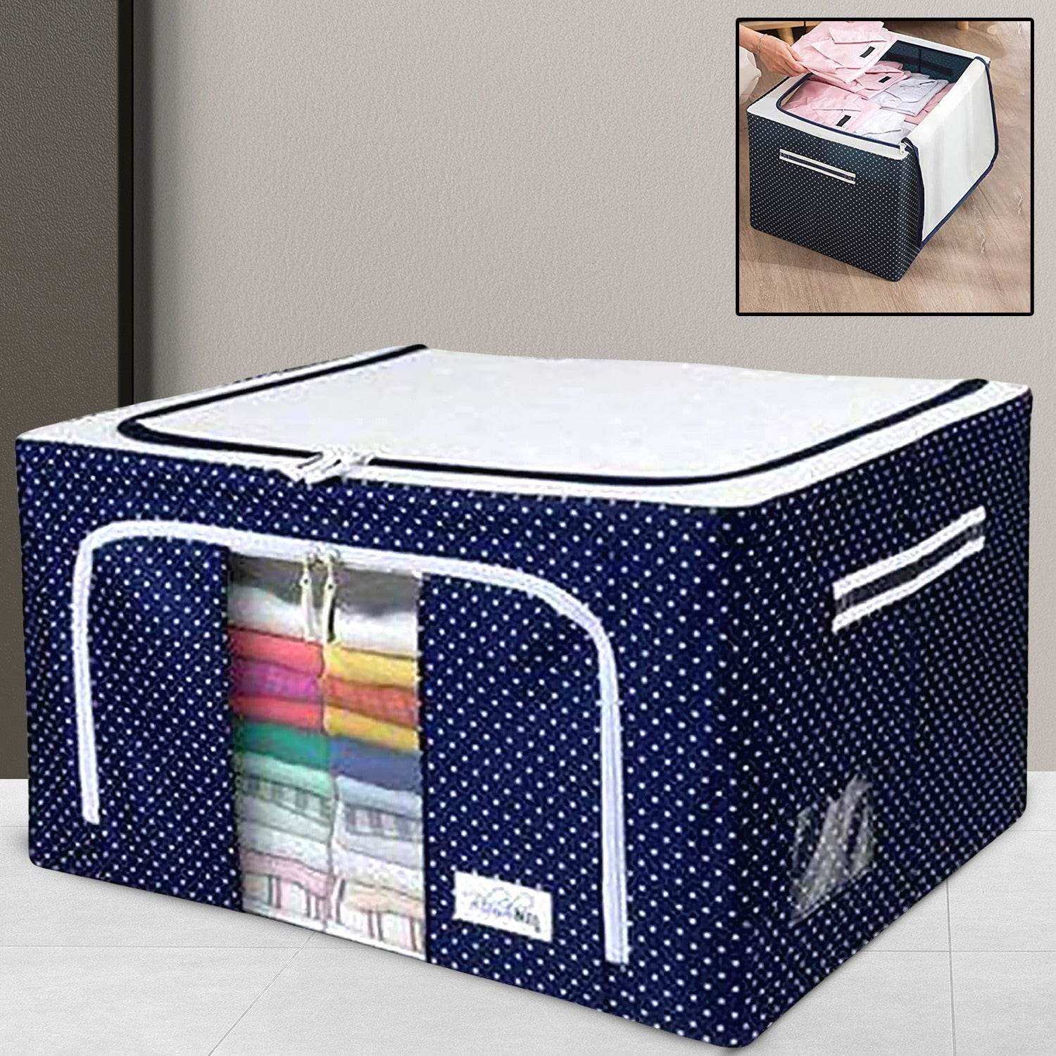 Foldable Steel Frame Clothes Living Storage Organizer - 9XShoppy