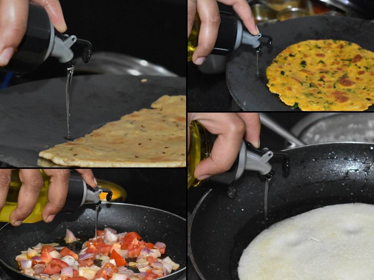 Oil Dispenser with Lid - Clear Drip Free - 9XShoppy