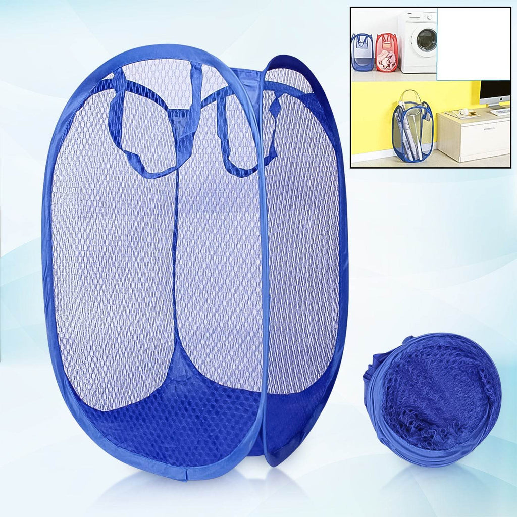Foldable Collapsible Mesh Laundry Bag Pack Of 1 (Mix Color) - 9XShoppy