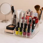 6282 16 Compartment Cosmetic Makeup Jewellery Lipstick Storage Organiser Box Cosmetic Storage Box Make-up Lipstick Organizer Lipstick Holder Case Transparent - 9XShoppy