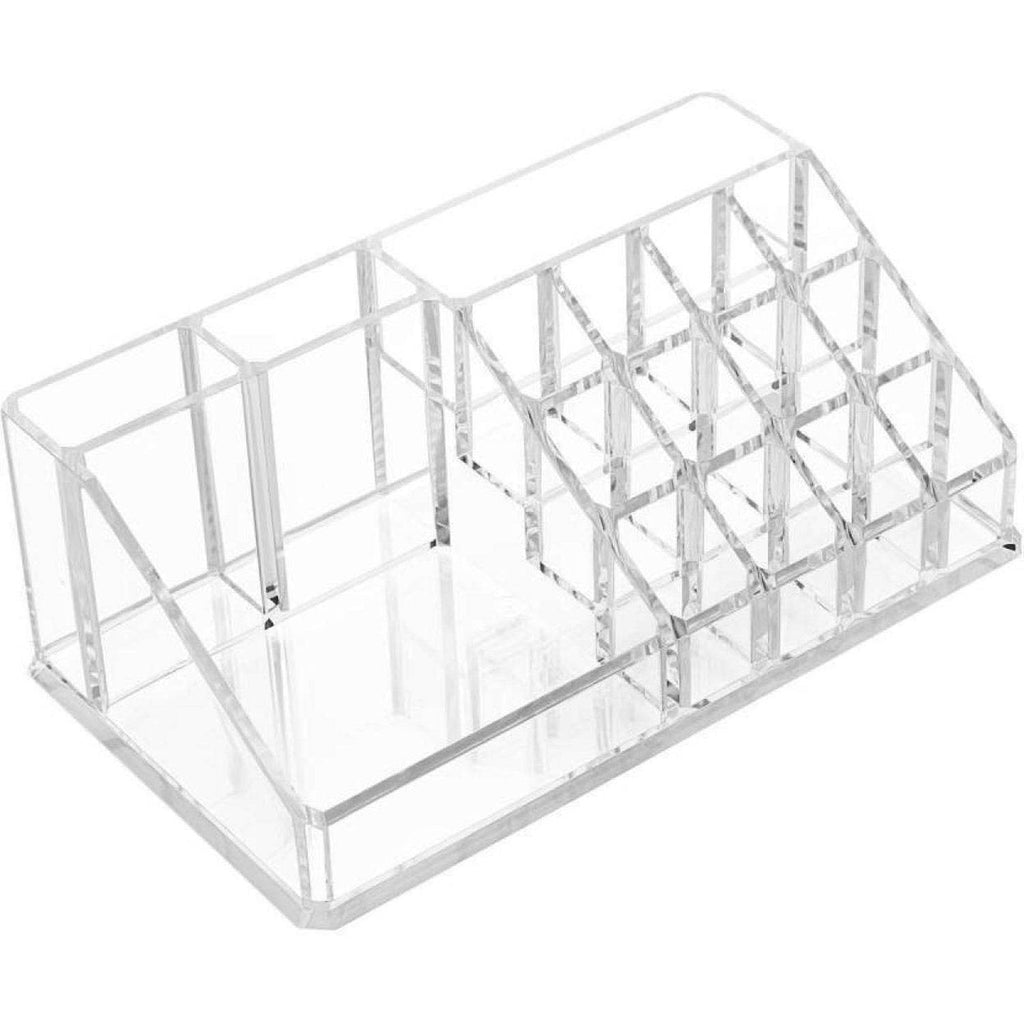 6282 16 Compartment Cosmetic Makeup Jewellery Lipstick Storage Organiser Box Cosmetic Storage Box Make-up Lipstick Organizer Lipstick Holder Case Transparent - 9XShoppy