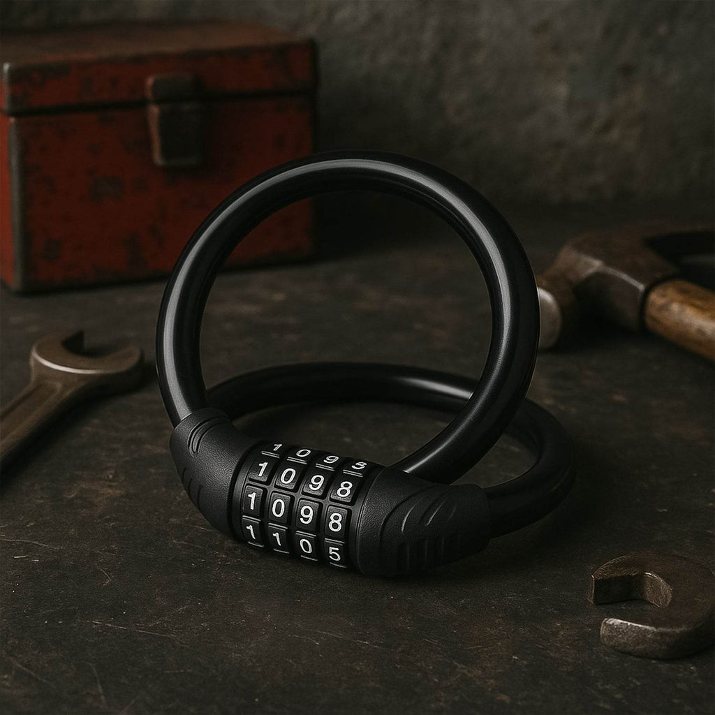 Bike Lock Cable Resettable Cable Lock - Self Coiling 4 Digit Combination Bike Lock - 9XShoppy