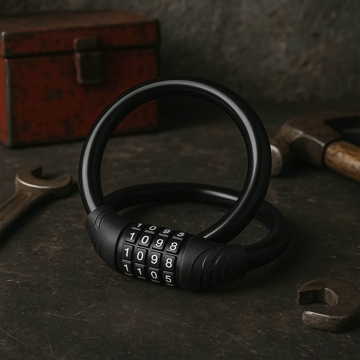 Bike Lock Cable Resettable Cable Lock - Self Coiling 4 Digit Combination Bike Lock - 9XShoppy