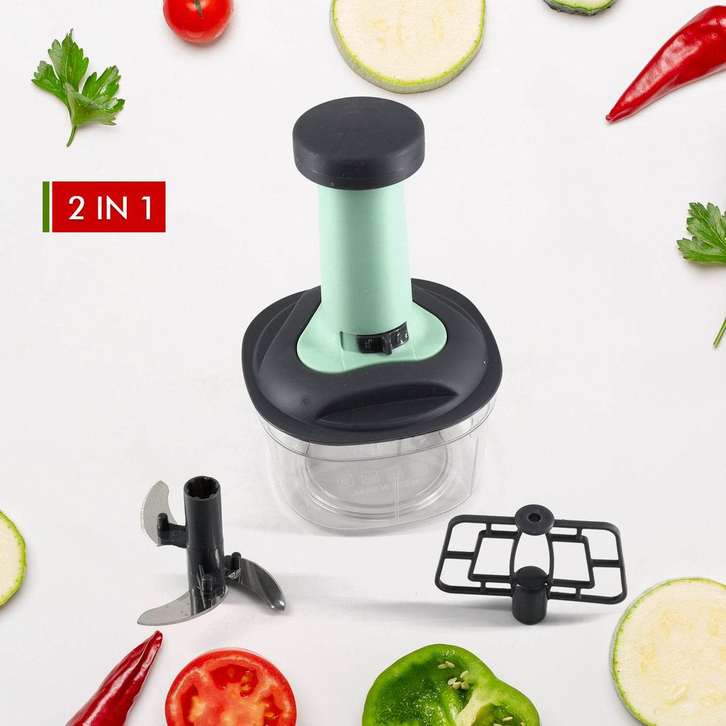 5902 Push Chopper Manual Food Chopper And Hand Push Vegetable Chopper Cutter Mixer Set For Kitchen With 3 Stainless Steel Blade. - 9XShoppy