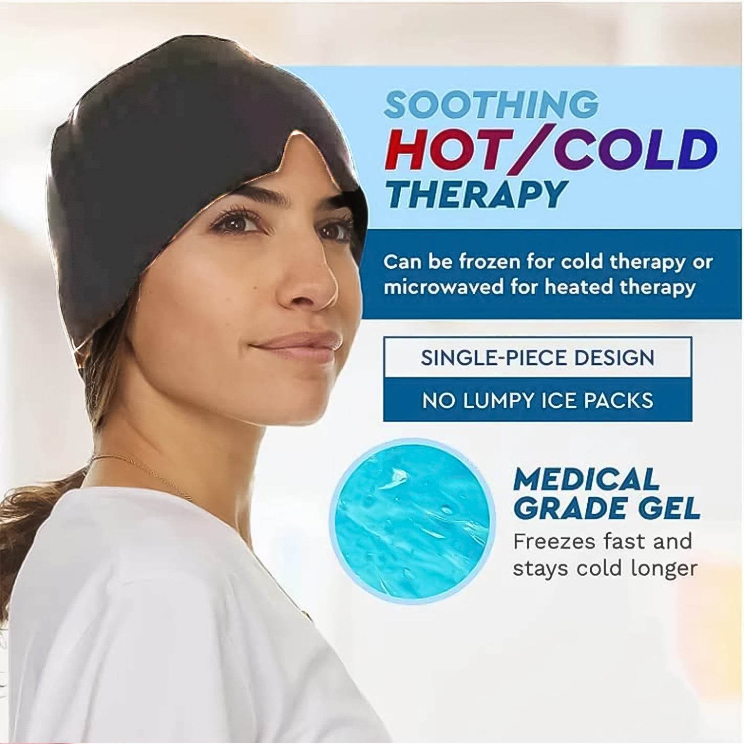 Headache Relief Hat Migraine Cap (1 Pc Grey Color) - 9XShoppy