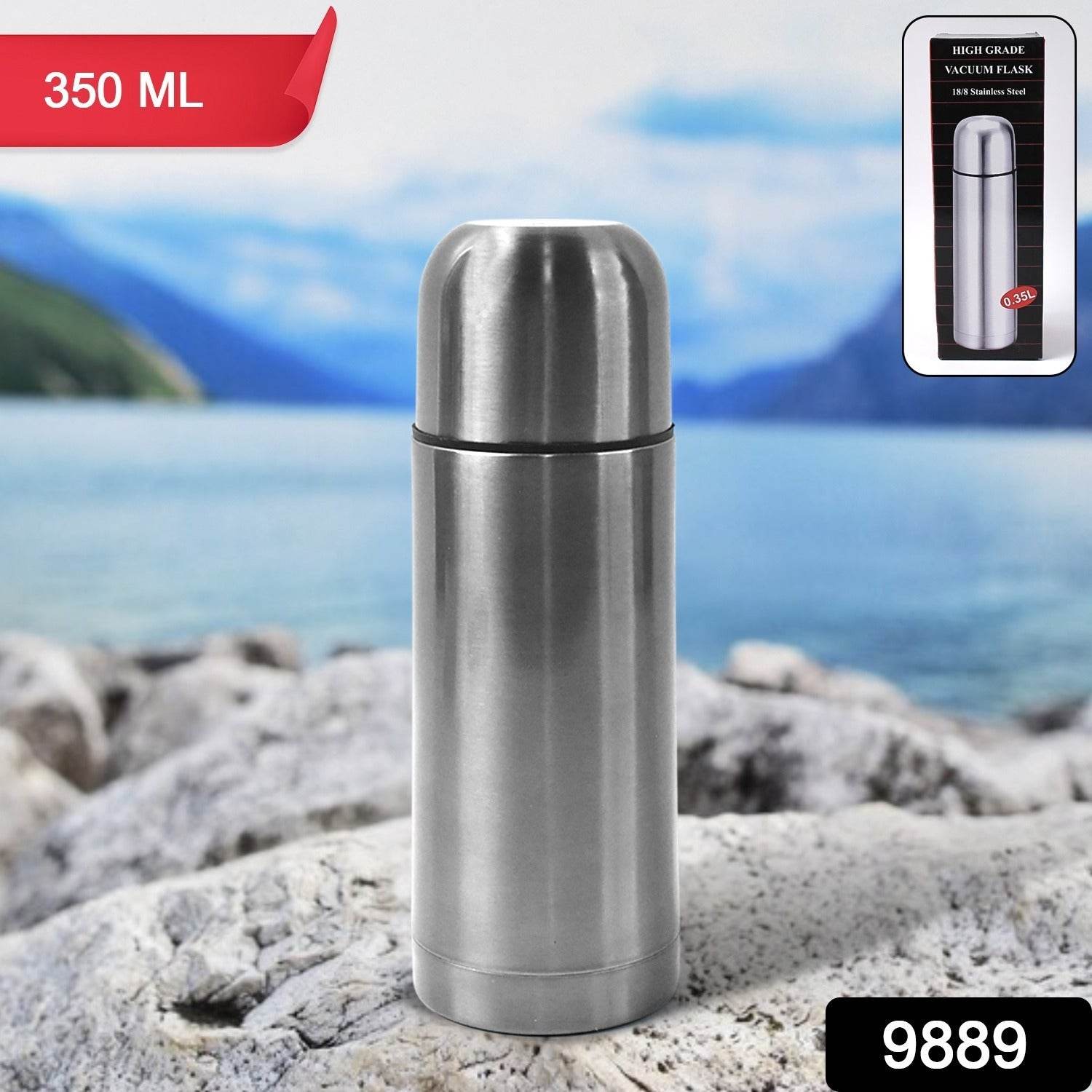 Stainless Steel Hot And Cold Water Bottle With Push-down Lid (350ml) - 9XShoppy