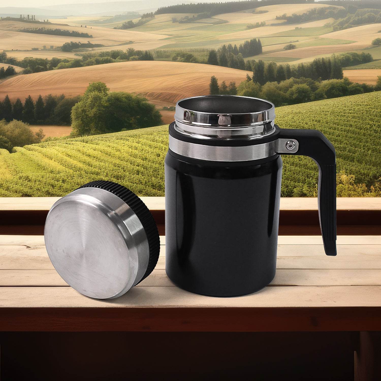 Stainless Steel Vacuum Cofee Cup With Non Slip Scalding (600ml Approx) - 9XShoppy