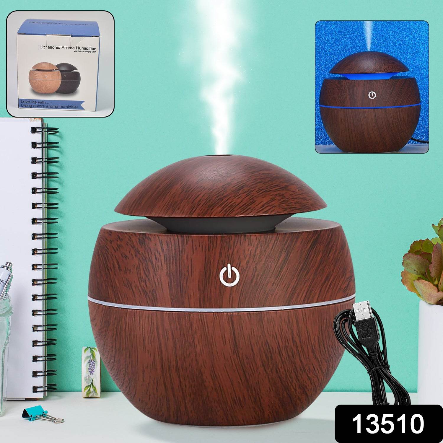 Ultrasonic Aromatherapy Humidifier Usb Desktop (130 Ml 1 Pc) - 9XShoppy