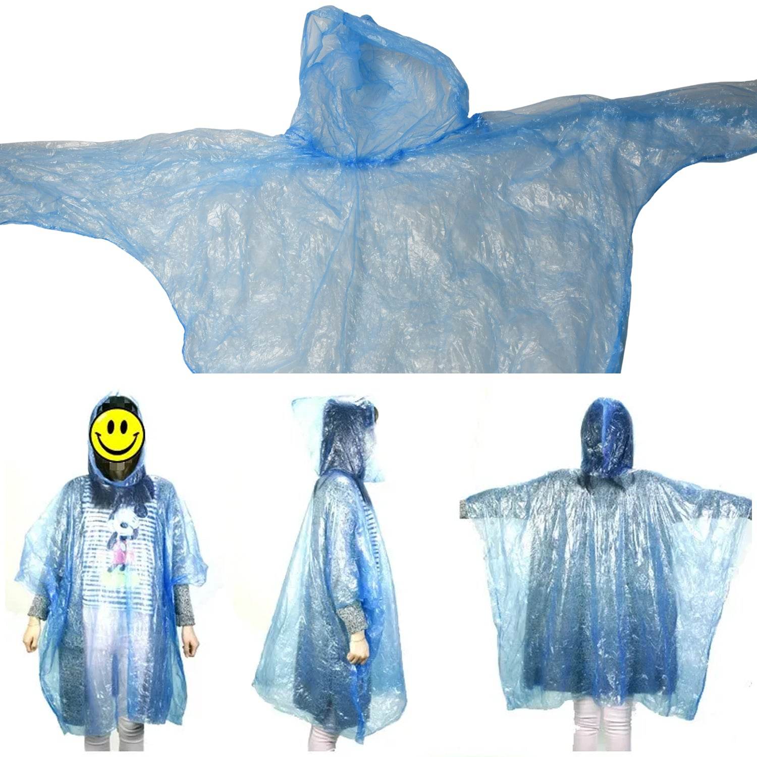 Disposable Raincoat For Kids With Hood And Attachable Round Case Clear Plastic Raincoats For Emergency Girls Boys Disposable Emergency Ball Raincoat For Traveling And Outdoor Activities (1 Pc Multicolor) - 9XShoppy