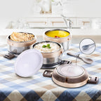 Ganesh Steko-3 Triple Layer Stainless Steel Insulated Lunch Box Set - 9XShoppy