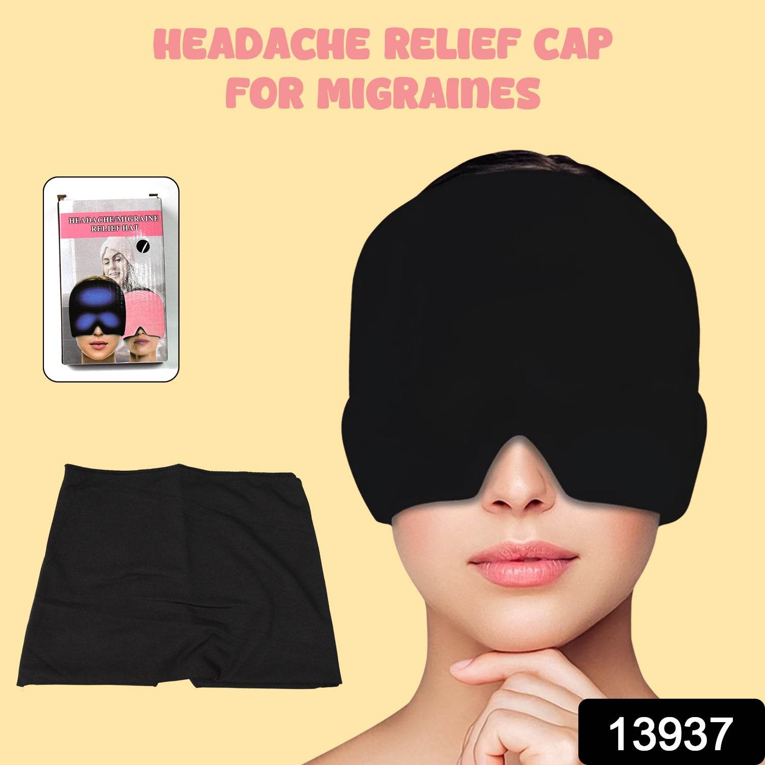 Headache Relief Hat Migraine Cap (1 Pc Black Color) - 9XShoppy