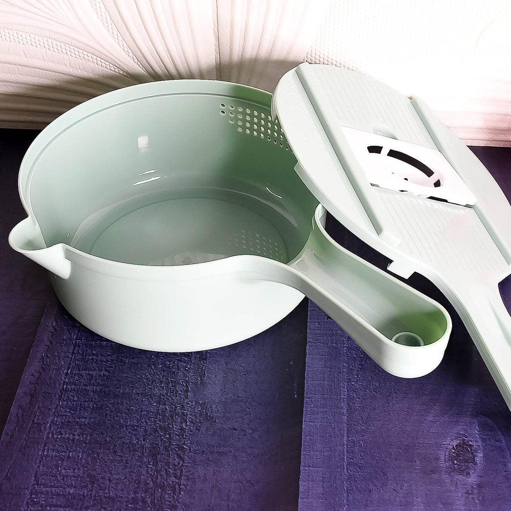 Vegetable Choppers With Drain Basket 6 In 1 Vegetable Slicer Blades (1 Set) - 9XShoppy