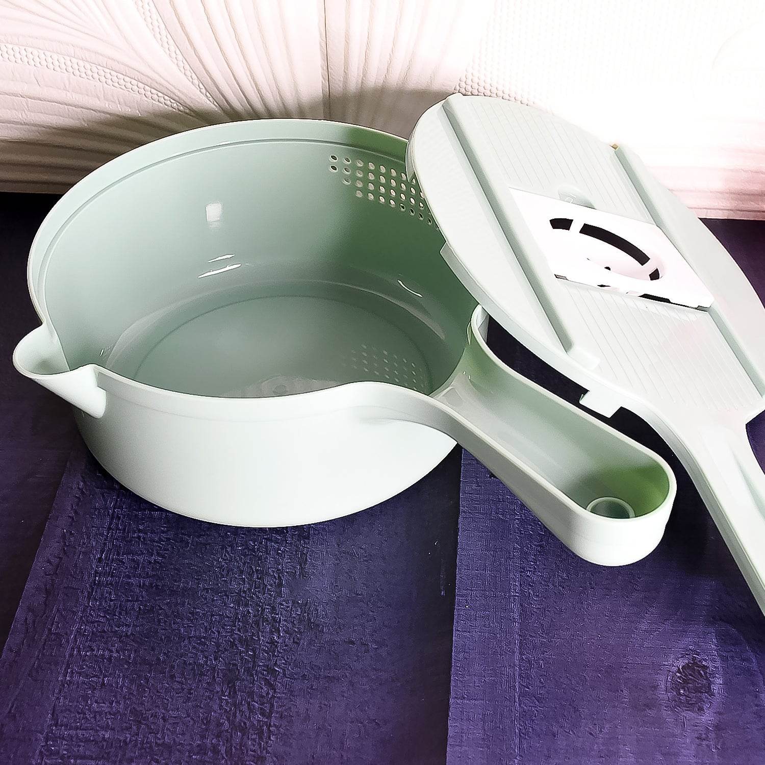 Vegetable Choppers With Drain Basket 6 In 1 Vegetable Slicer Blades (1 Set) - 9XShoppy