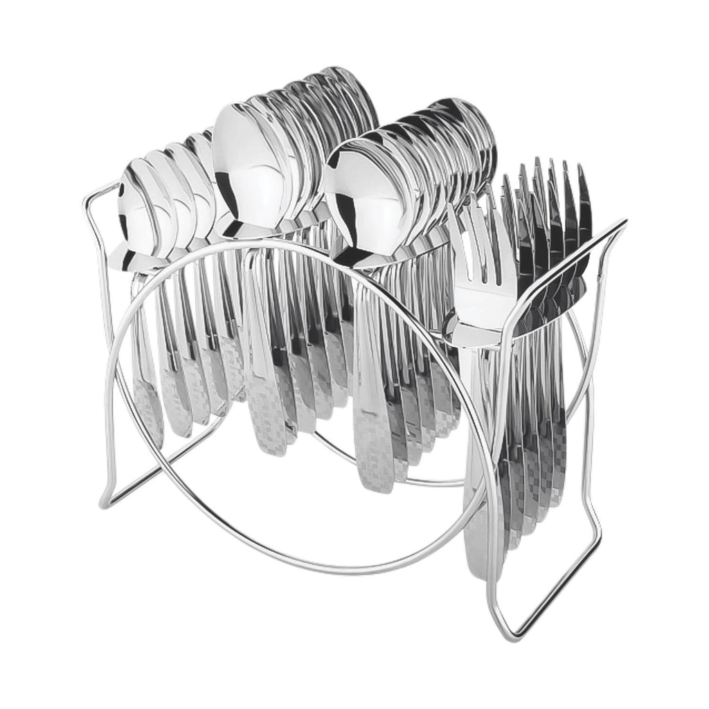 Stainless Steel Cutlery Set With Elegant Storage Stand (24 Pc) - 9XShoppy