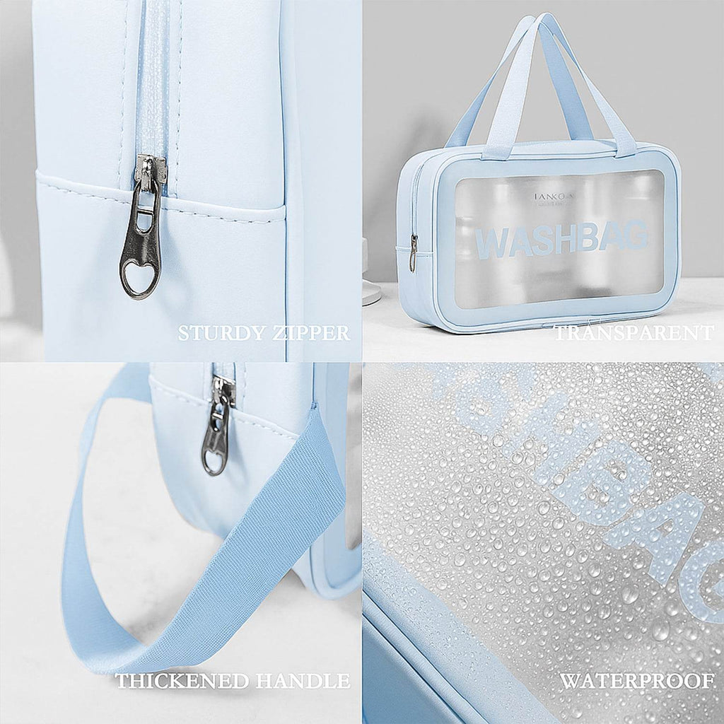 3-in-1 Waterproof Transparent Travel Toiletry Bag Set - 9XShoppy