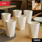 Hexagon Shape Plastic Drinking Glass Set (6 Pc) - 9XShoppy