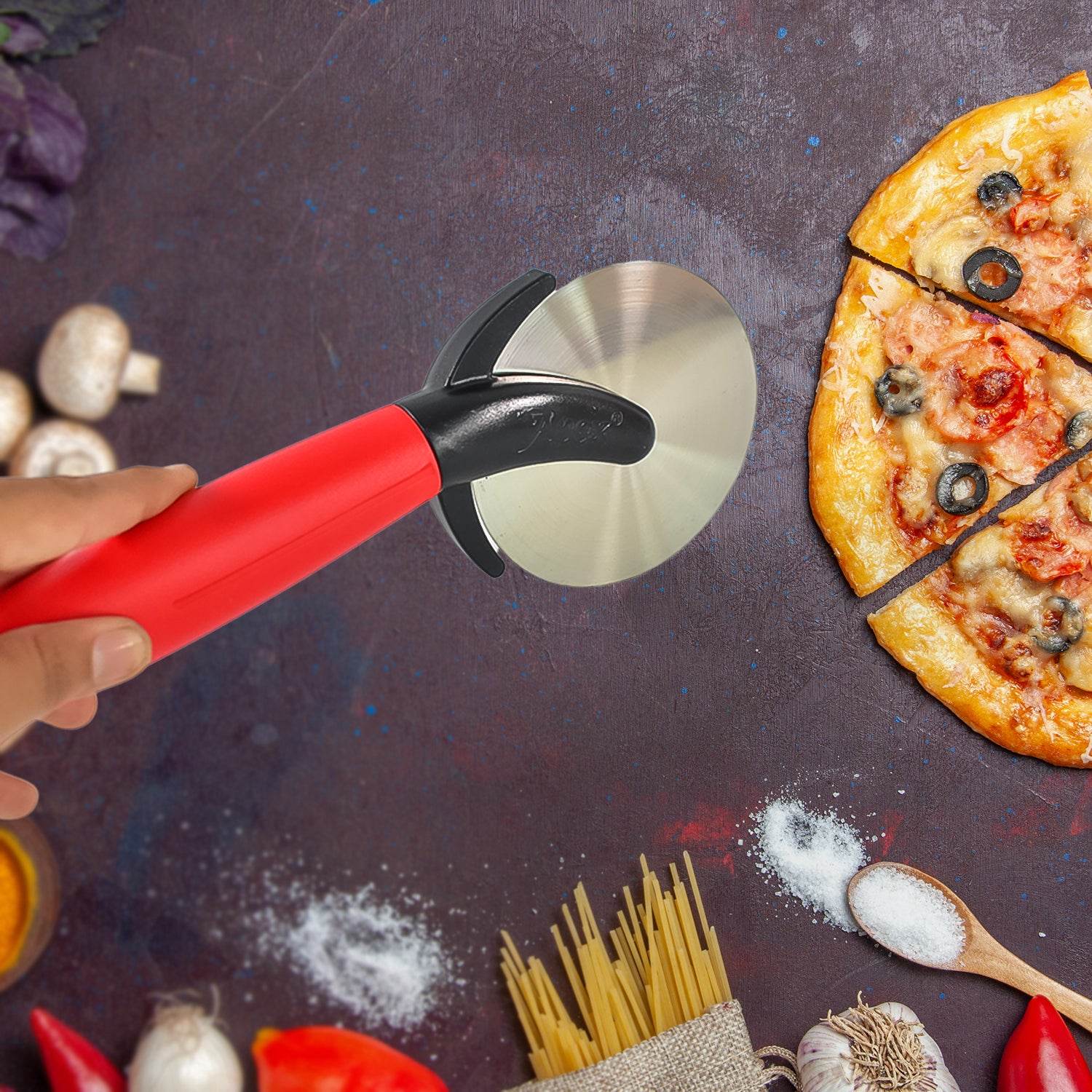 Apex Premium Stainless Steel Pizza Cutter (1 Pc Mix Color) - 9XShoppy